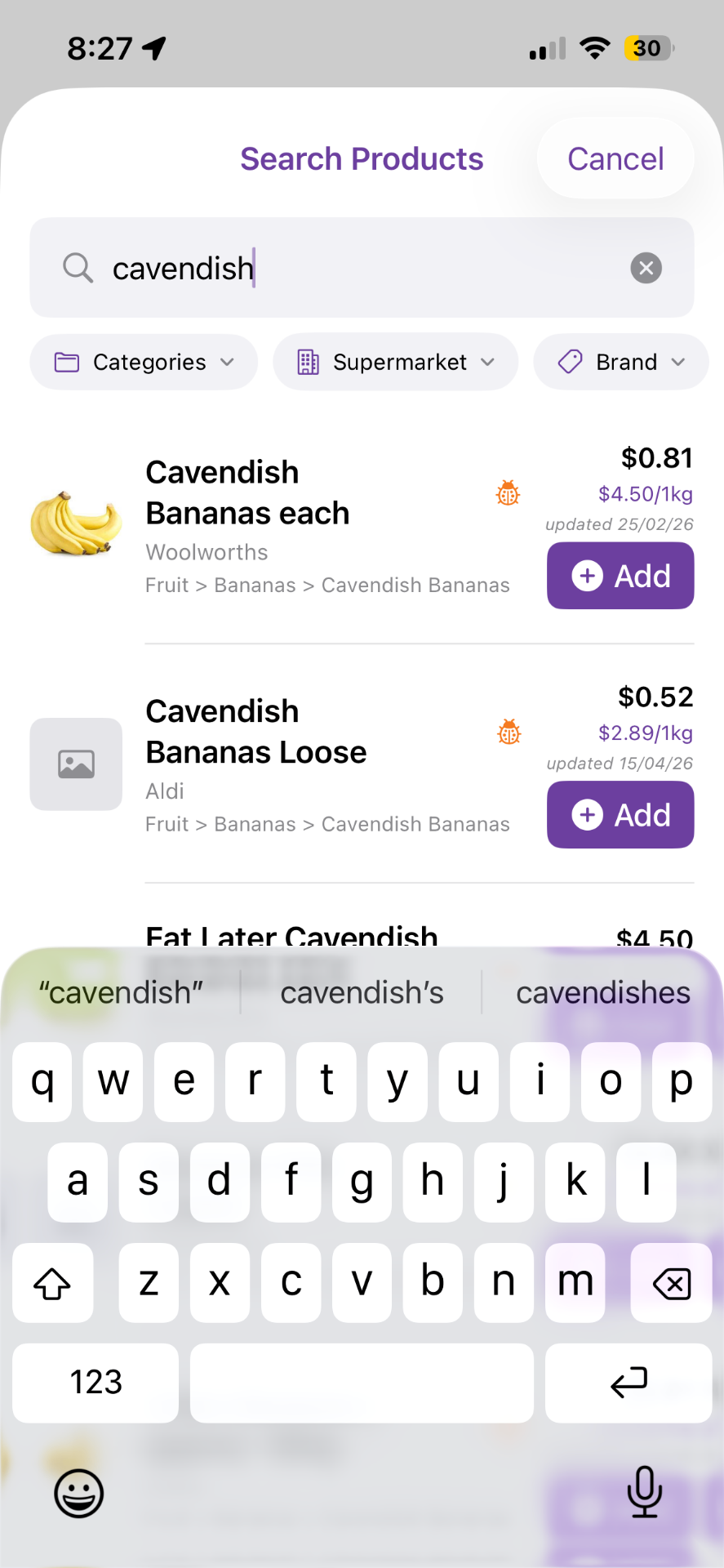 Search or Add Items